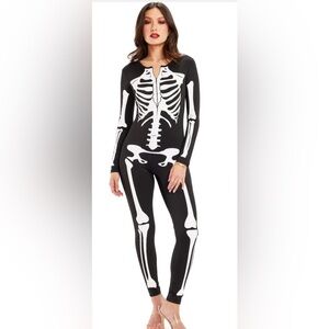 Tipsy Elves Black and White Skeleton Bodysuit